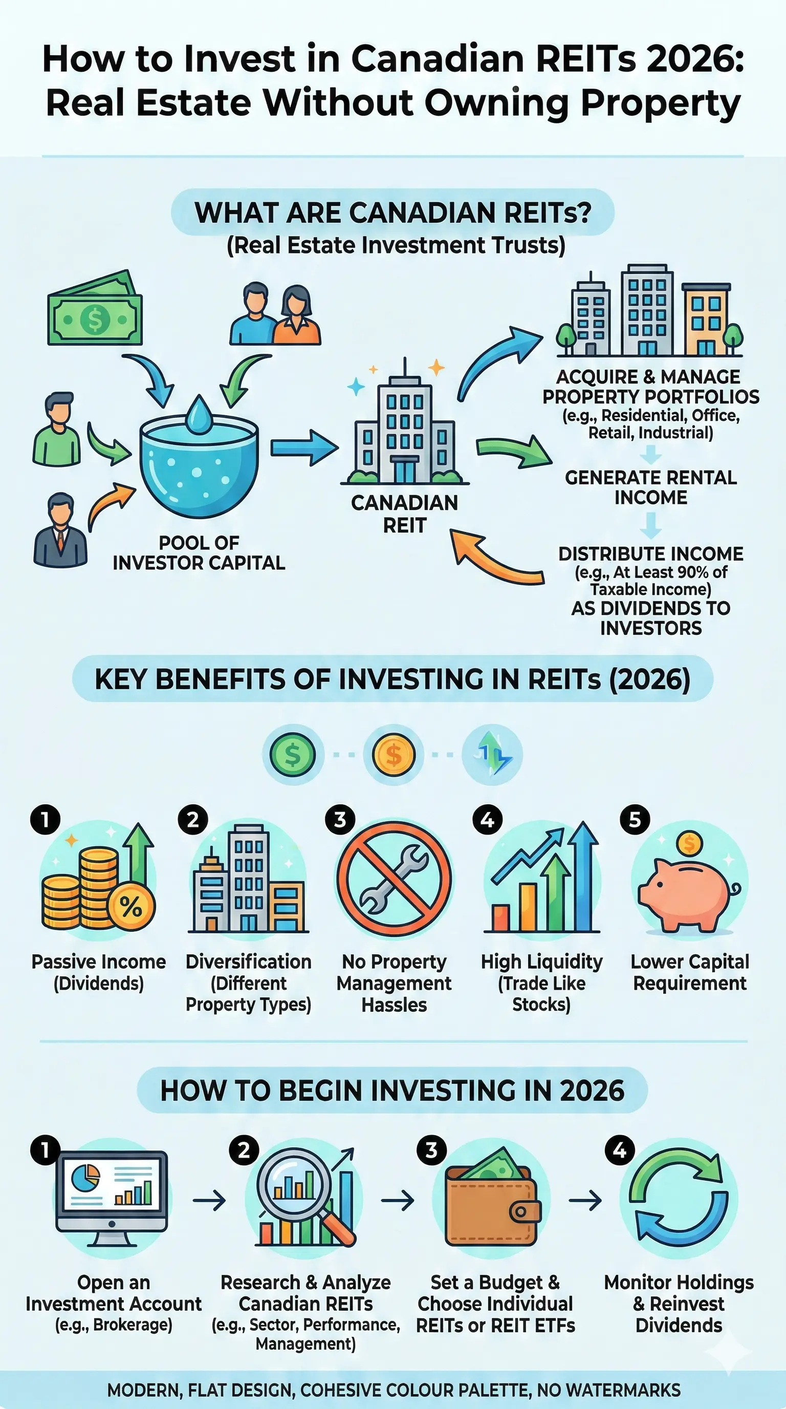 Infographic: How to Invest in Canadian REITs 2026: Real Estate Without Owning Property — key facts and figures at a glance
