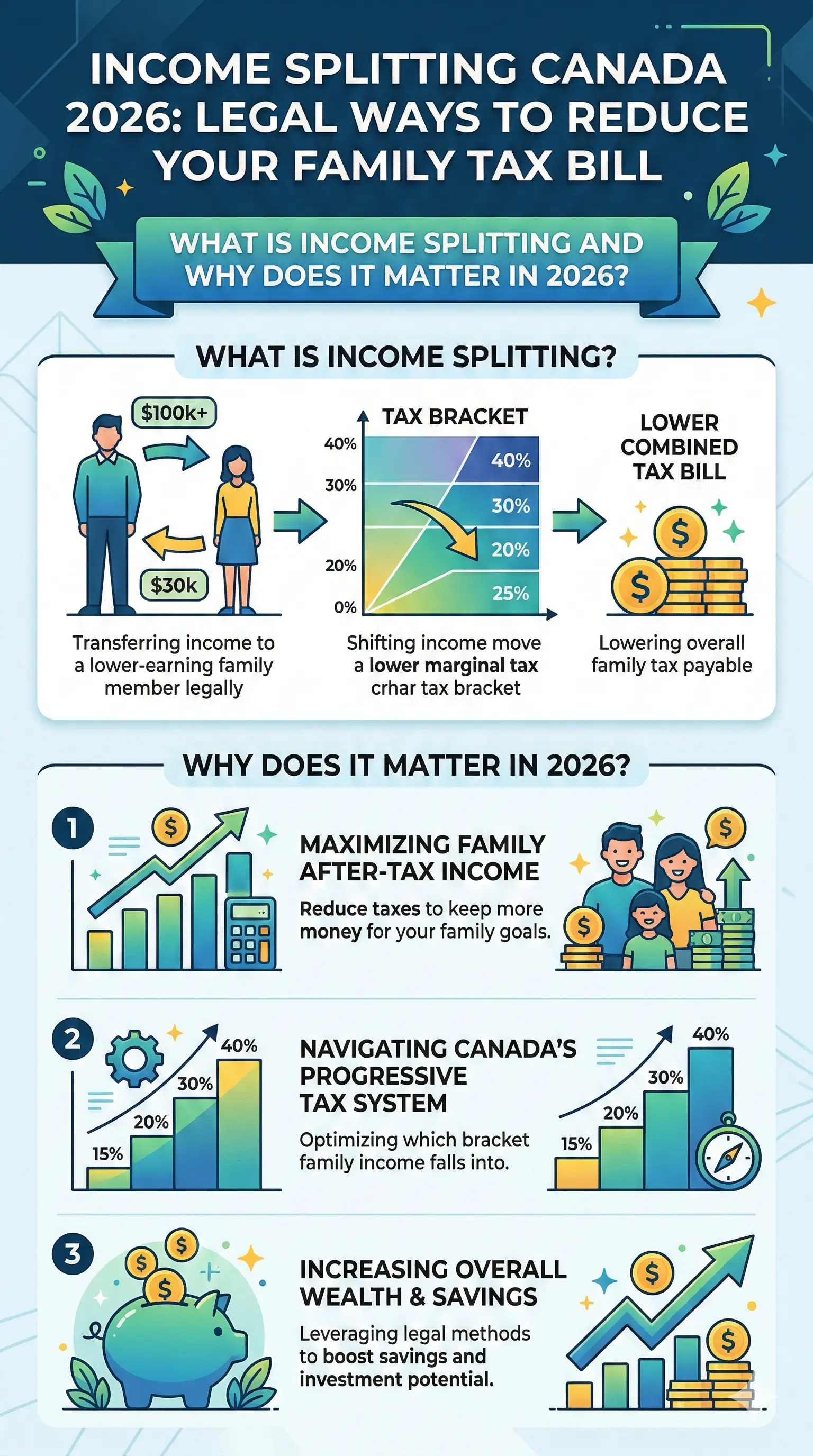 Infographic: Income Splitting Canada 2026: Legal Ways to Reduce Your Family Tax Bill — key facts and figures at a glance